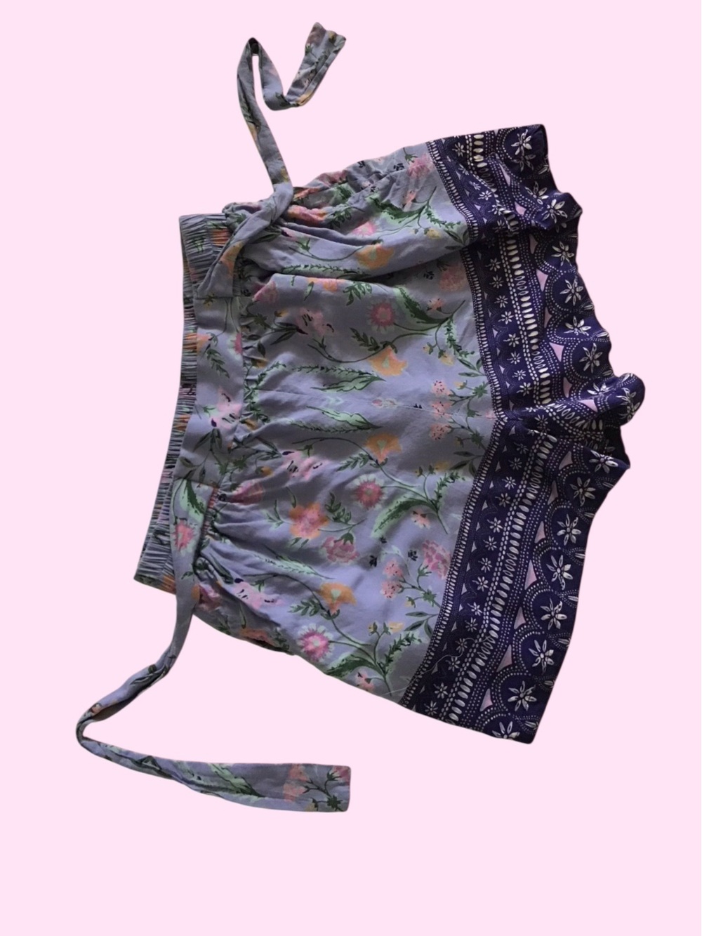 Vintage y2k Floral Lavender Tie-Waist Women’s Shorts